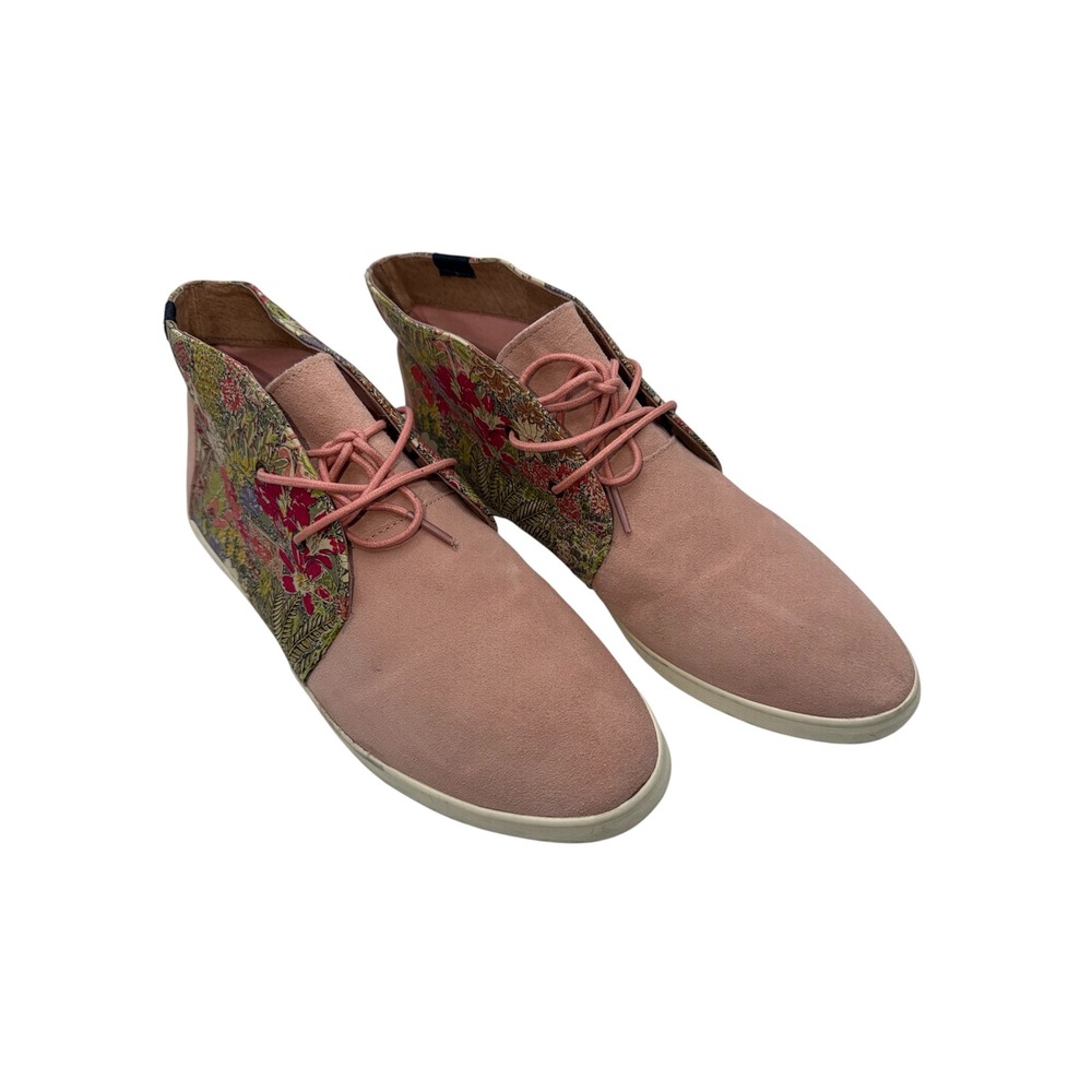 Soludos Floral Derby Garden Party Pink Suede Tapestry High Top Sneakers Size 9